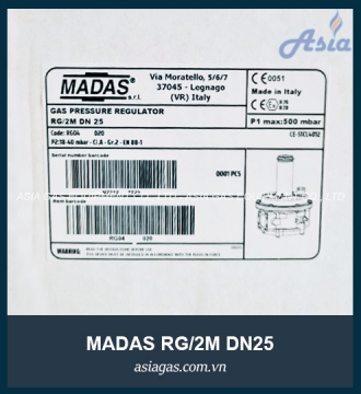VAN ĐIỀU ÁP MADAS RG/2M DN25